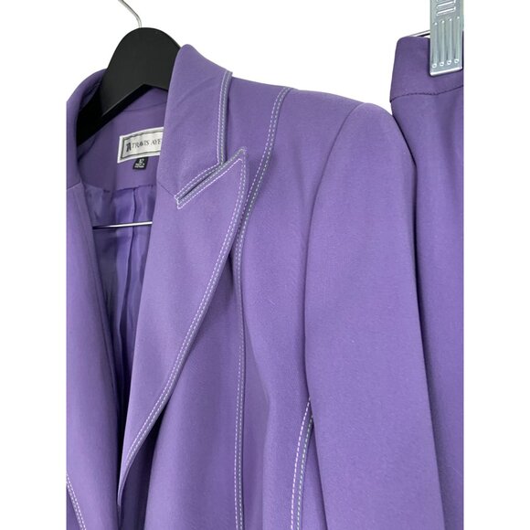 Travis Ayers Purple Two-Piece Pantsuit Size 12/14  RM10201 NWT Lined Blazer - Picture 11 of 16